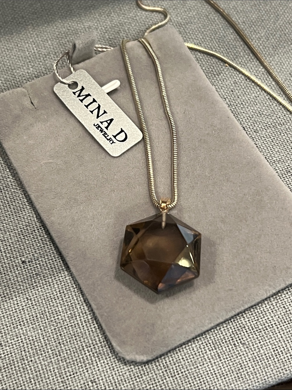 Mina D Jewelry Smoky Quartz Pendant Necklace
